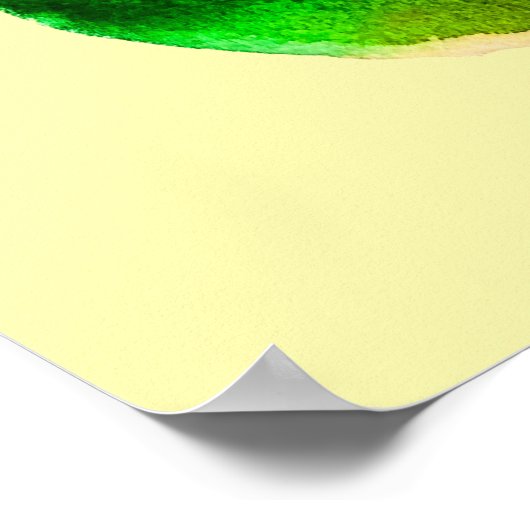 Waterverf van peren, groene vruchten poster (Hoek)