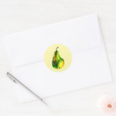Waterverf van peren, groene vruchten ronde sticker (Envelop)
