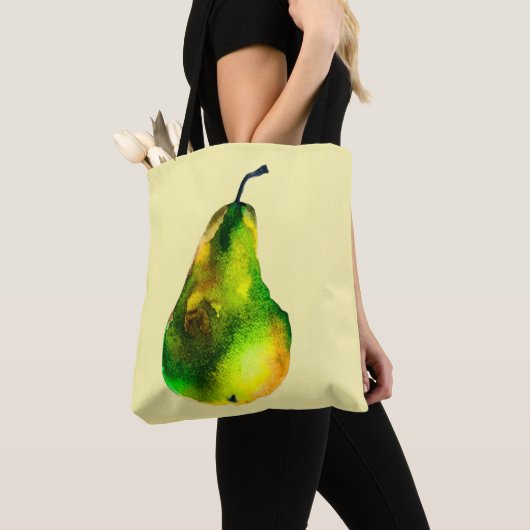 Waterverf van peren, groene vruchten tote bag (Dichtbij)