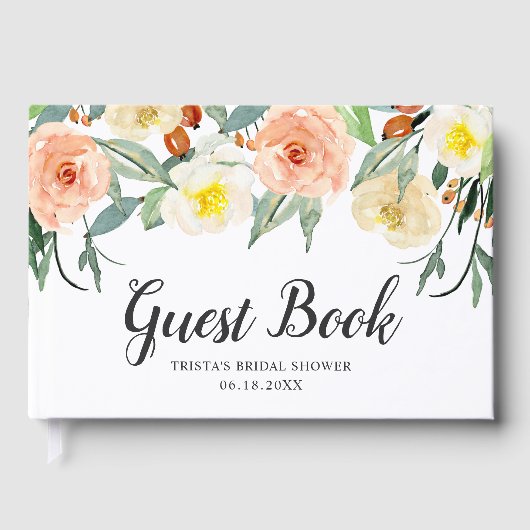 Waterverf van perzikkleurige flessen Vrijgezellenf Gastenboek (Voorkant)