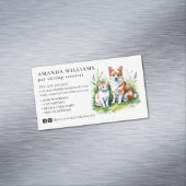 Waterverf van Pet Sitting Services Magnetisch Visitekaartje (Voorbeeld)