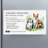 Waterverf van Pet Sitting Services Magnetisch Visitekaartje