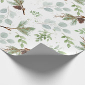 Waterverf van pijn en eucalyptus cadeaupapier (Hoek)