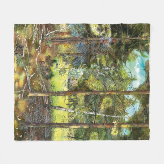 Waterverf van pijnschilderingen fleece deken (Voorkant (Horizontaal))