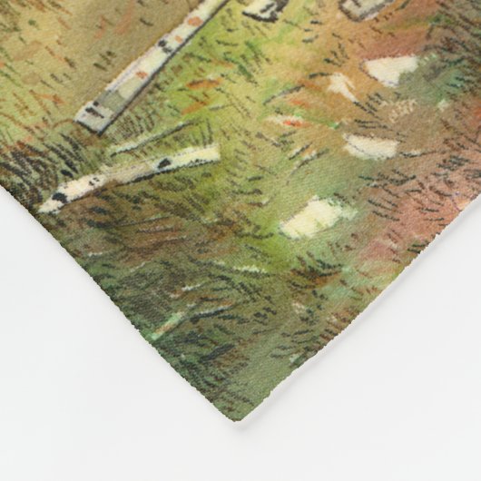 Waterverf van pijnschilderingen fleece deken (Hoek)