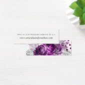 Waterverf van Plum en Silver Floral Wedding RSVP Mini Visitekaartjes (Bureau)