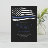 Waterverf van politie met blauwe lijn vlagvervroeg kaart (Staand voorkant)