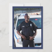 Waterverf van politie met blauwe lijn vlagvervroeg kaart (Achterkant)