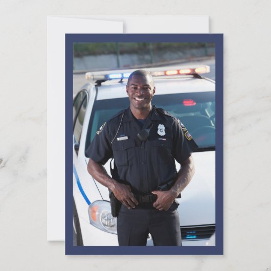 Waterverf van politie met blauwe lijn vlagvervroeg kaart (Achterkant)