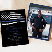 Waterverf van politie met blauwe lijn vlagvervroeg kaart