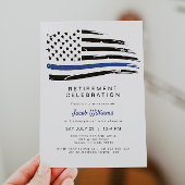 Waterverf van politie met blauwe lijn vlagvervroeg kaart