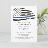 Waterverf van politie met blauwe lijn vlagvervroeg kaart (Staand voorkant)