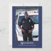 Waterverf van politie met dun blauw lijnvlag Afstu Kaart (Achterkant)