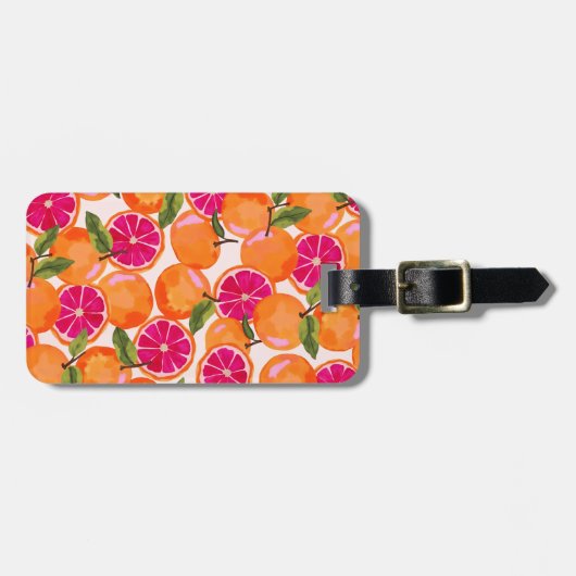 Waterverf van pompelmoezen bagagelabel (Voorkant horizontaal)