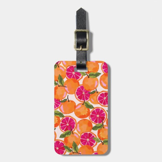 Waterverf van pompelmoezen bagagelabel (Voorkant verticaal)