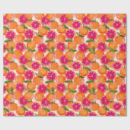 Waterverf van pompelmoezen cadeaupapier