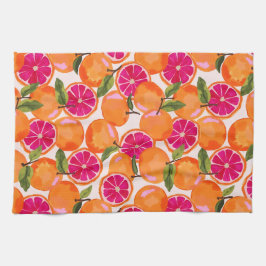 Waterverf van pompelmoezen theedoek