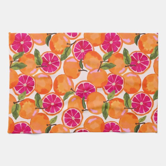 Waterverf van pompelmoezen theedoek (Horizontaal)