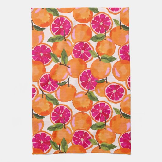 Waterverf van pompelmoezen theedoek (Verticaal)