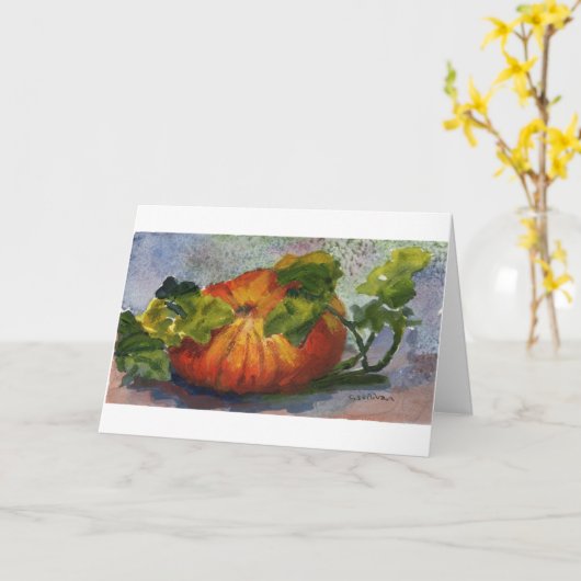 waterverf van pompoen kaart (Gele Bloem)