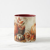  waterverf van pompoenen en herfstbladeren mok (Midden)