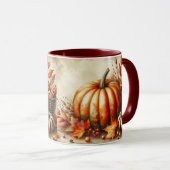  waterverf van pompoenen en herfstbladeren mok (Voorkant rechts)