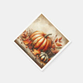 waterverf van pompoenen en herfstbladeren servet (Hoek)