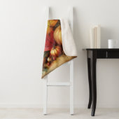  waterverf van pompoenen en herfstbladeren sherpa deken (In situ)