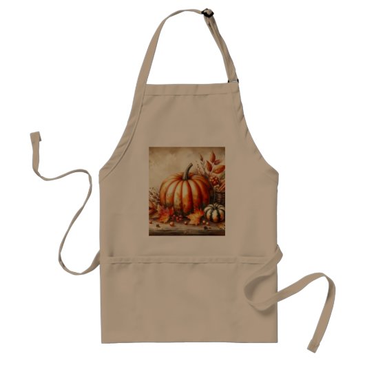 waterverf van pompoenen en herfstbladeren standaard schort (Voorkant)
