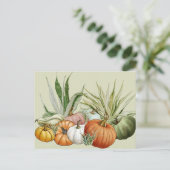 Waterverf van pompoenen en planten briefkaart (Staand voorkant)