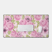 Waterverf van pony en anemonbloemen bureaumat (Keyboard & Muis)