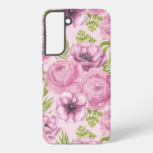 Waterverf van pony en anemonbloemen samsung galaxy hoesje