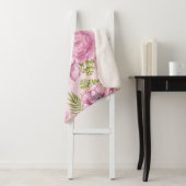 Waterverf van pony en anemonbloemen sherpa deken (In situ)