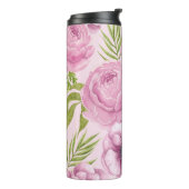 Waterverf van pony en anemonbloemen thermosbeker (Gedraaid links)