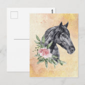 Waterverf van portret van schitterend paard briefkaart (Voorkant / Achterkant)