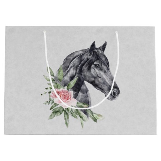 Waterverf van portret van schitterend paard groot cadeauzakje (Voorkant)