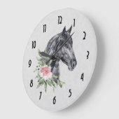 Waterverf van portret van schitterend paard grote klok (Hoek)