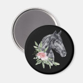 Waterverf van portret van schitterend paard magneet (Voorkant / Achterkant)