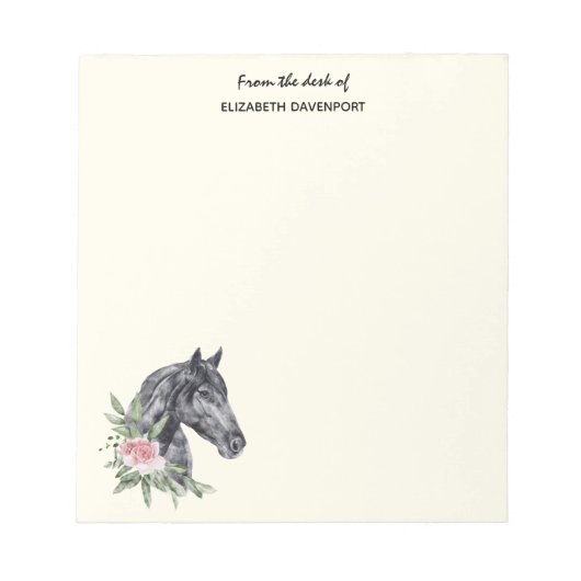 Waterverf van portret van schitterend paard notitieblok (Voorkant)