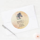 Waterverf van portret van schitterend paard ronde sticker (Envelop)