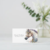 Waterverf van portret van schitterend paard visitekaartje (Staand voorkant)