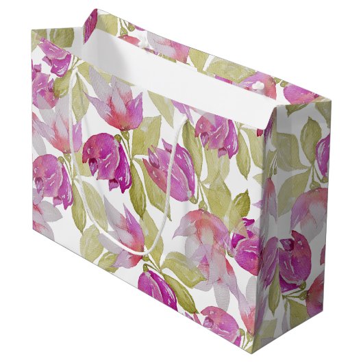 Waterverf van prachtige Magnolia Flowers Art Groot Cadeauzakje (Voorkant Gekanteld)