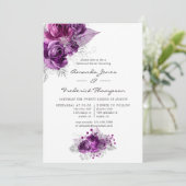 Waterverf van pruimen en zeemleien kaart (Staand voorkant)