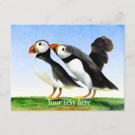 Waterverf van Puffin Bird Briefkaart