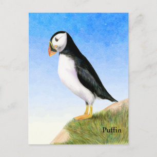 Waterverf van Puffin Bird Briefkaart schilderen