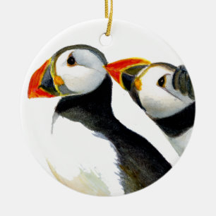 Waterverf van Puffin Bird Keramisch Ornament
