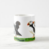 Waterverf van Puffin Bird Koffiemok (Center)