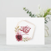 Waterverf van Ramadan Mubarak Floral Lijst Kaart (Staand voorkant)