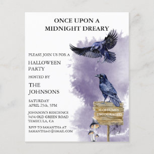 Waterverf van Raven Crow van Halloween Party