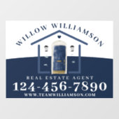 Waterverf van Real Estate Agent House en Navy Raamsticker (Vel)